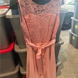 Elegant Pink Lace Dress 97